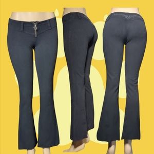 Embellished Black Bell Leg Low Rise Pants Size M